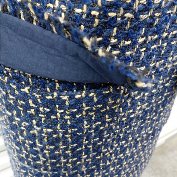 Sail to Sable Dress Womens Sz 2 Navy Blue Tweed Bouclé Luxury Retro Office Chic - Picture 8 of 11